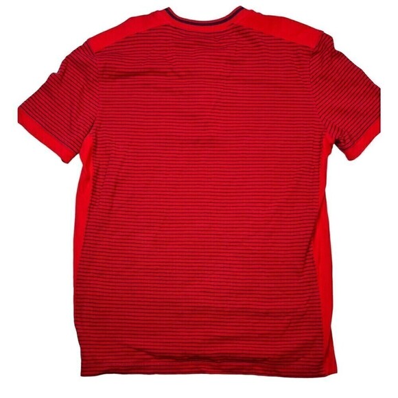 NAUTICA Men's Slim Fit Red Navy Stripe Henley S/S Polo Hidden Snaps Size XL - Picture 4 of 8